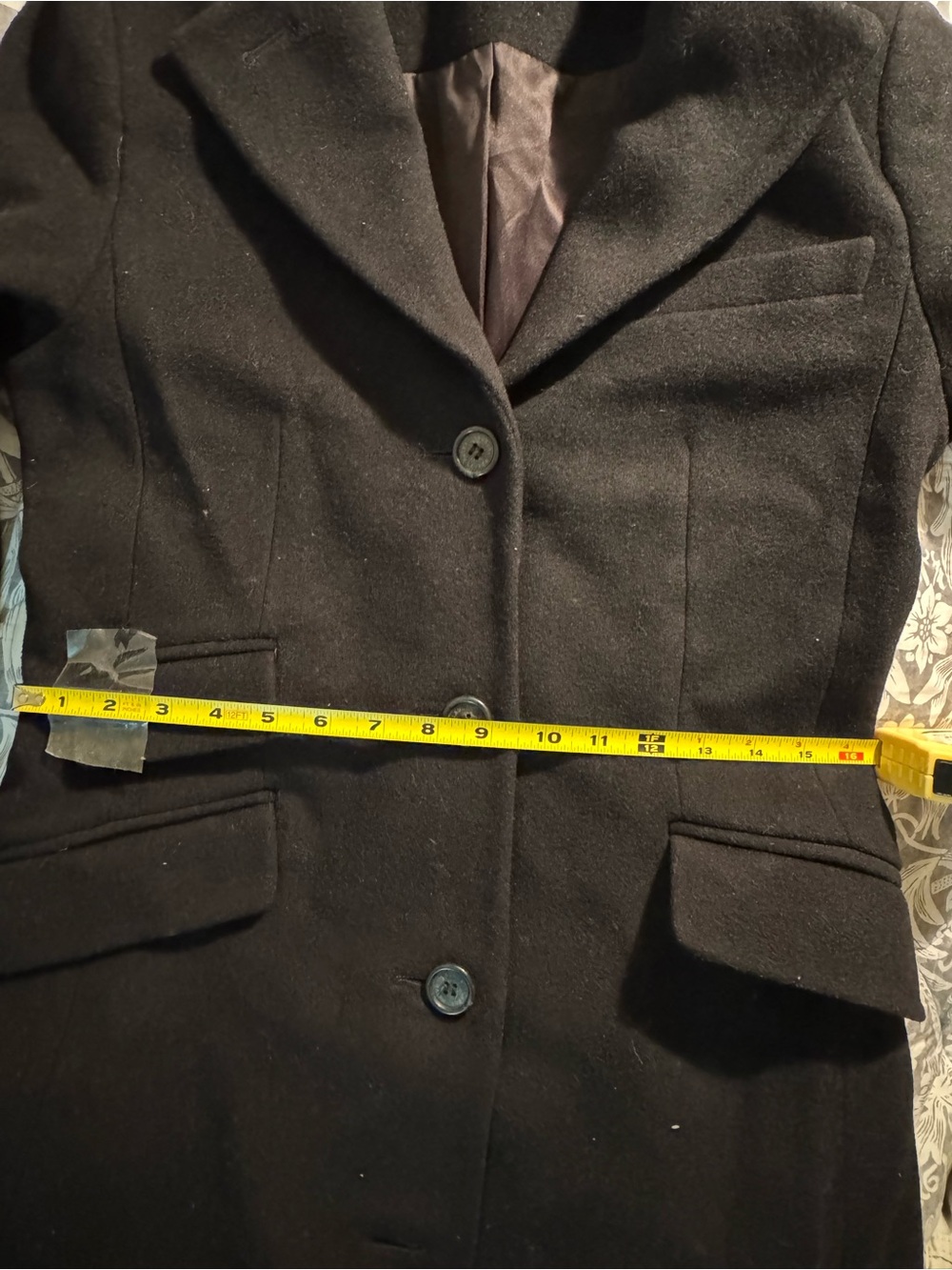 Ralph Lauren Long Black Wool Coat - Picture 5 of 8